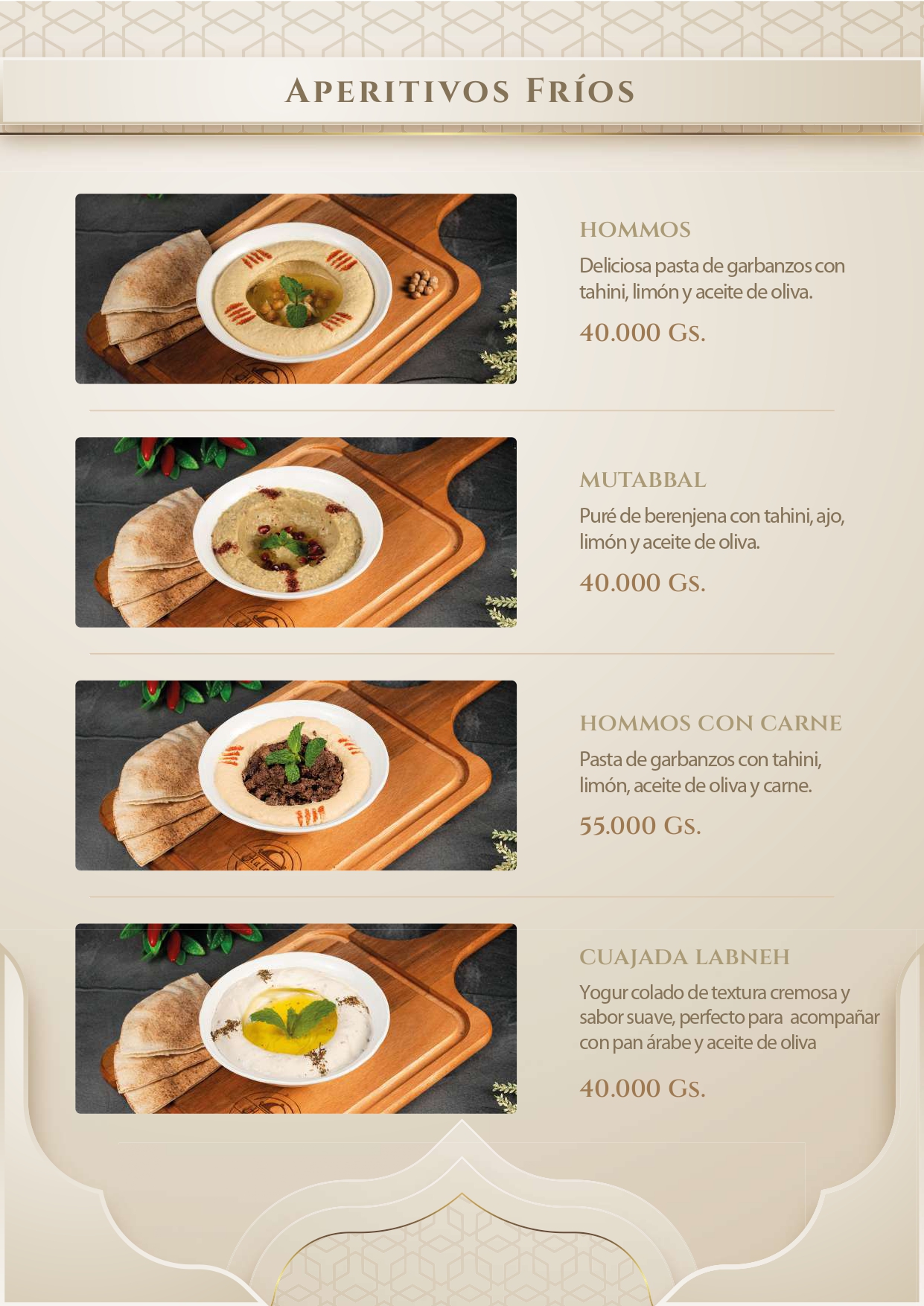 Portada del Menú Halal's